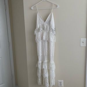 NWT White Lace Midi Dress
